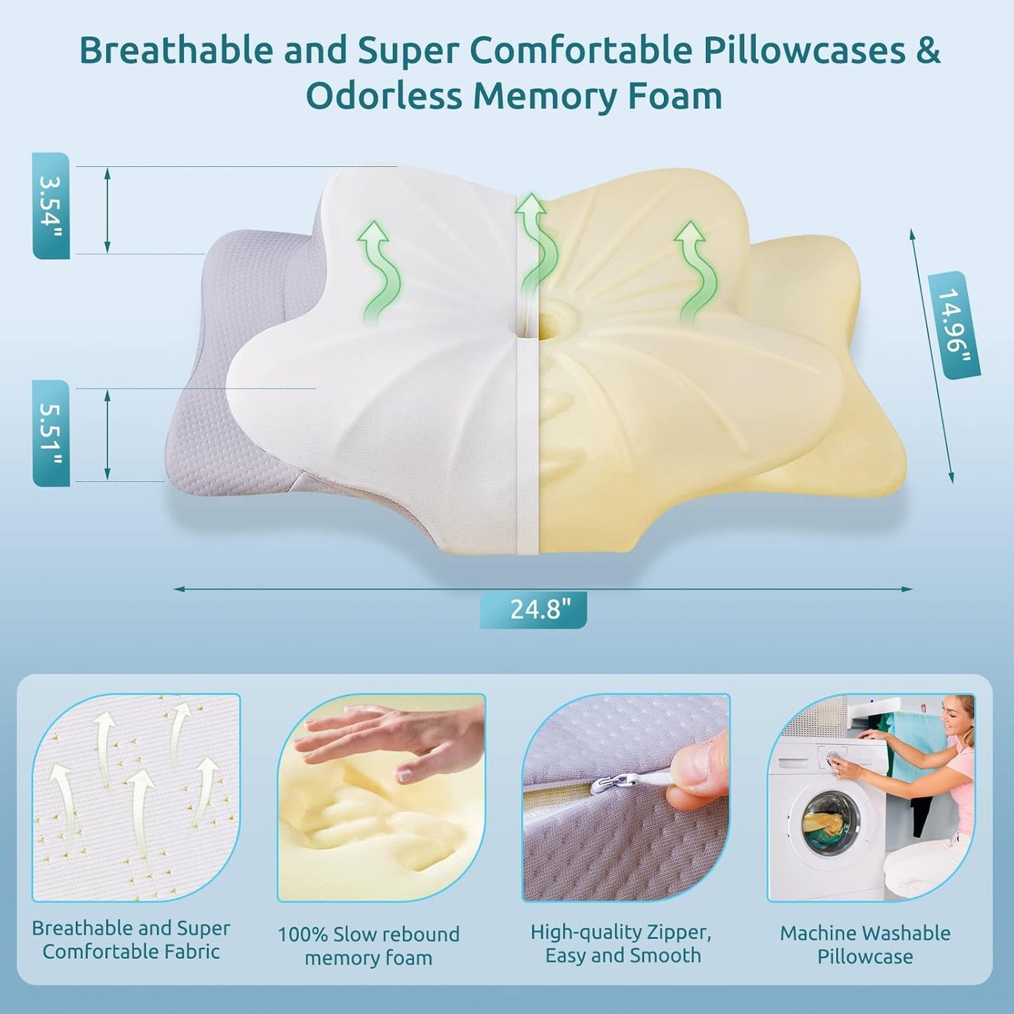 SomnaTech™ Butterfly Memory Foam Pillow