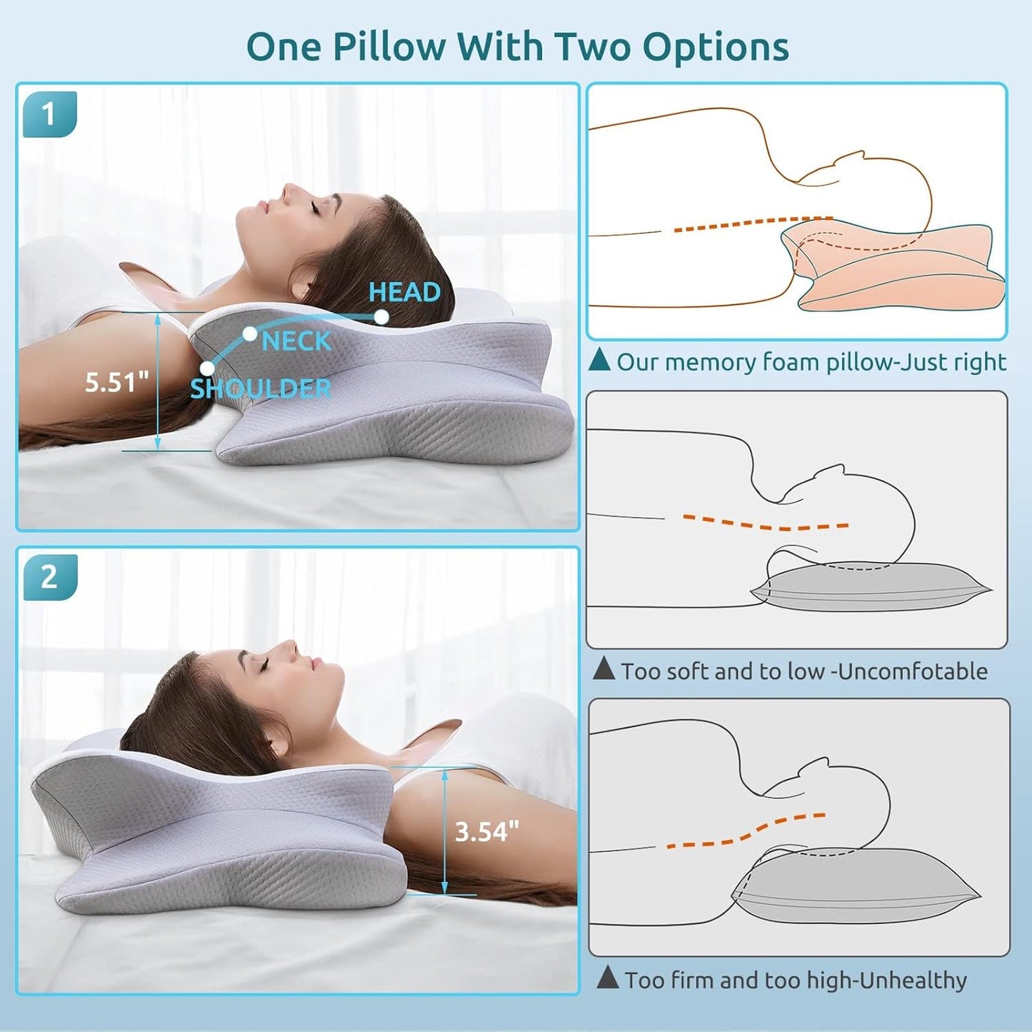 SomnaTech™ Butterfly Memory Foam Pillow