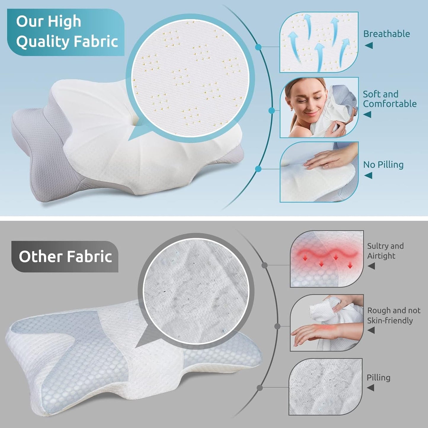 SomnaTech™ Butterfly Memory Foam Pillow